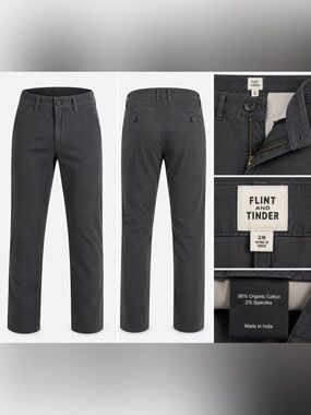 Flint and Tinder 365 Pant Slim Fit Size 28 Charcoal